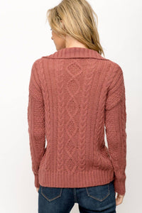 Cable Knit Zipper Sweater