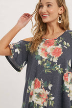 FLORAL PRINT OPEN SHOULDER TOP