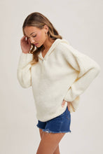 HALF ZIP HOODIE KNIT SWEATER PULLOVER