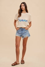 HAND-WRITING SUMMER LETTERING SWEATER TOP