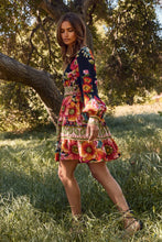 Floral Border Printed Mini Dress