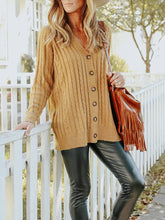 Medium Length Knitted Cardigan Sweater