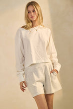 Solid Cropped Oversized Pullover Top