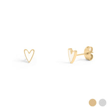 18K Gold PVD Stainless Steel White Heart Stud Earrings: Stainless