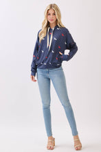 Dog Print Hoodie with Drawstrings