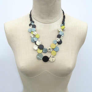 Margiela black, gray, white and yellow splattered necklace