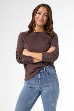 Alexis Super Soft Stripe Top With Snap Cuff