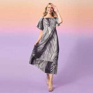 Cyrus Tropical Forest Print Maxi Dress