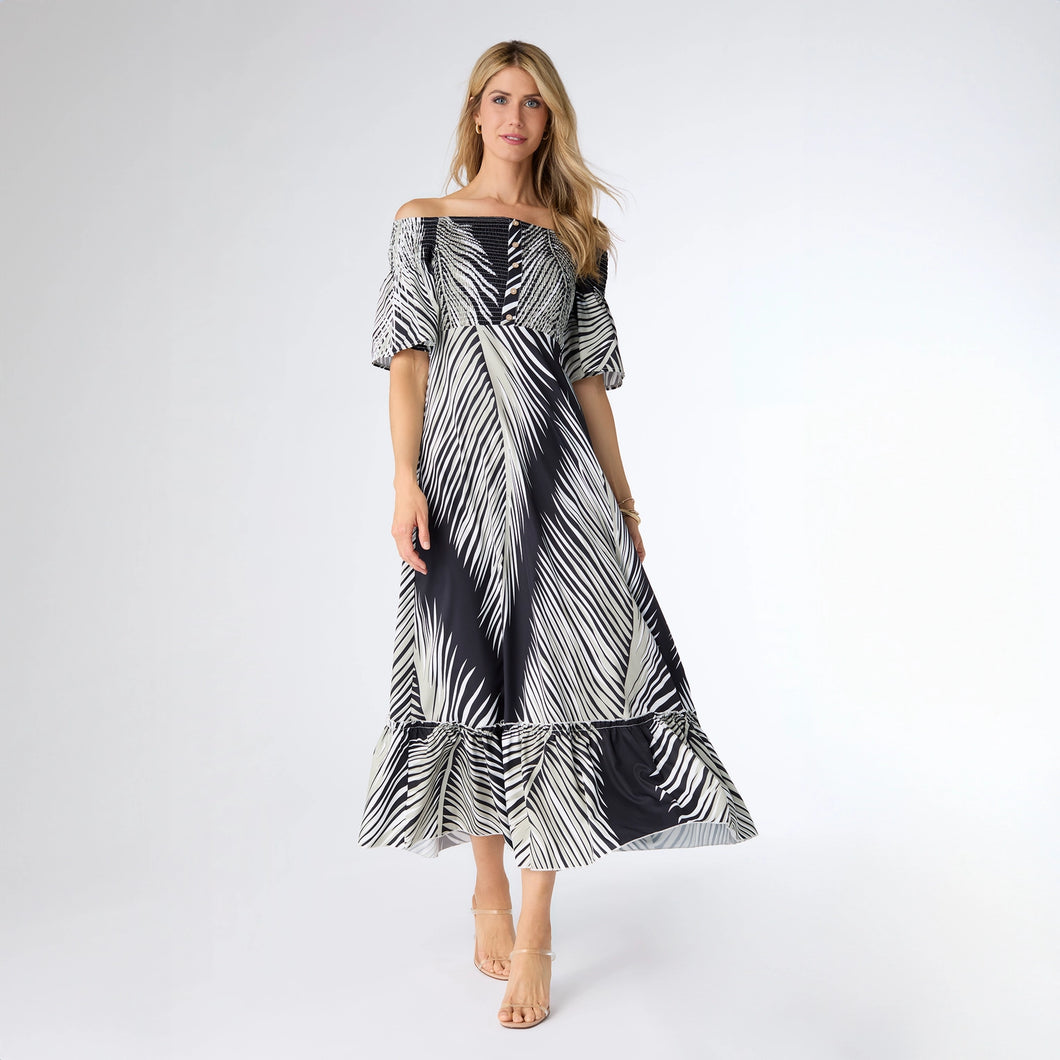 Cyrus Tropical Forest Print Maxi Dress