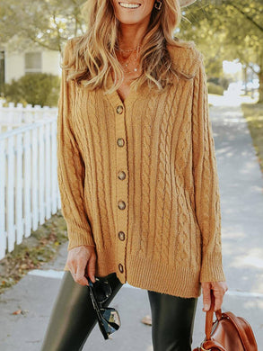 Medium Length Knitted Cardigan Sweater