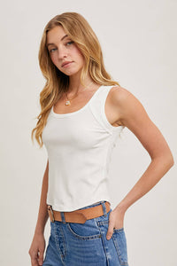 SCOOP NECK KNIT TANK TOP