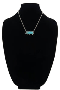 Western Ball TXR Bar Necklace with Hand Stone
