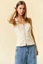 Cotton Twill Double Scoop Neck Adjustable Buckle