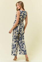 PAISLEY PRINTED ZIP FRONT SLVLESS JUMPSUIT