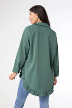 Dominique Tunic Top With Ruffle Bottom