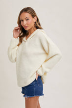 HALF ZIP HOODIE KNIT SWEATER PULLOVER