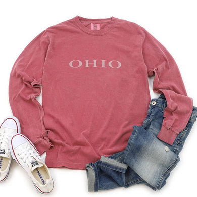 OHIO Washed Crimson TEE