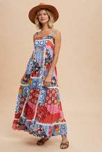 PATCHWORK TILED PRINT MAXI DRESS