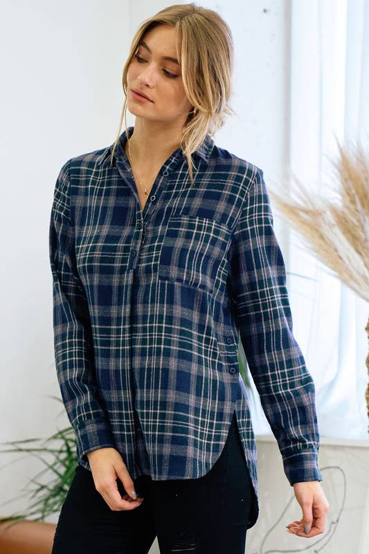 Hi/lo Half Placket Shirt