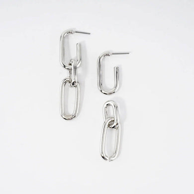 Convertible Mixed-Metal Chain Link Drop Earrings