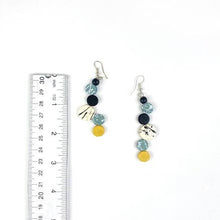 Margiela black, gray, white and yellow splattered earrings