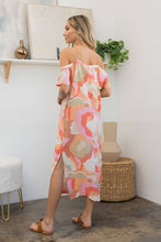 Off Shoulder Printed Maxi Dress with Side Slits
