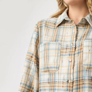 Becca Flannel Shirt with Distressing