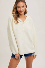 HALF ZIP HOODIE KNIT SWEATER PULLOVER