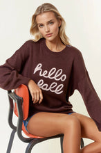 HELLO FALL Letter Embroidered Oversize Sweater