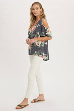 FLORAL PRINT OPEN SHOULDER TOP