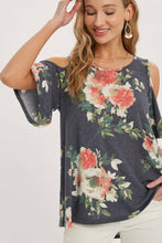 FLORAL PRINT OPEN SHOULDER TOP