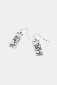 Silver Rectangle Tree Earrings