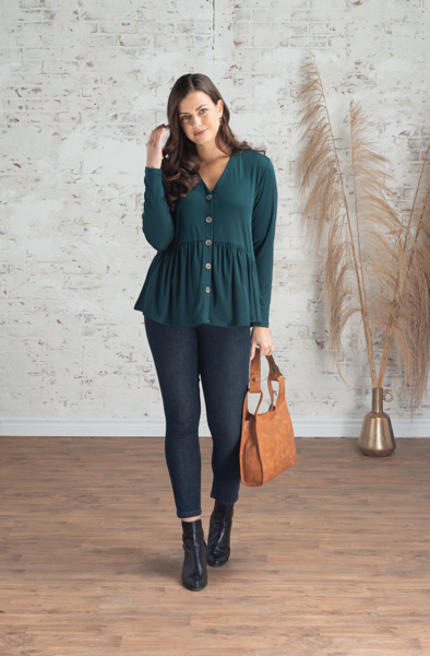 button down peplum top