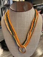 Multi Beaded Necklace With Ring