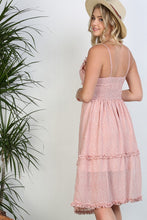 Adjustable Strap Mid Length Ruffle Detail Dress