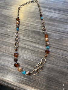 36" Copper Beaded Necklace