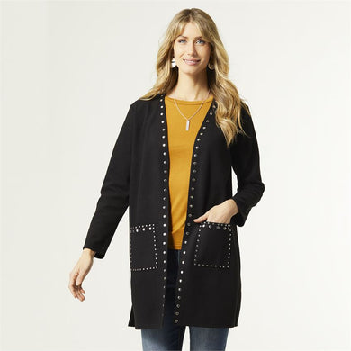 Aubree Long Cardigan With Grommets