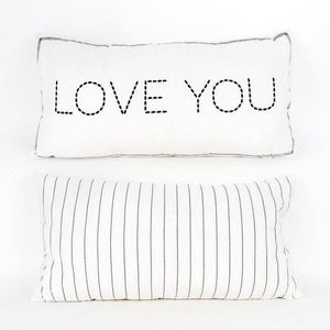 24x12 linen throw pillow (LOVE YOU)