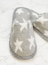 Star Fuzzy Slippers: Gray