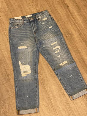 Kassie Paint Splattered Boyfit Jeans