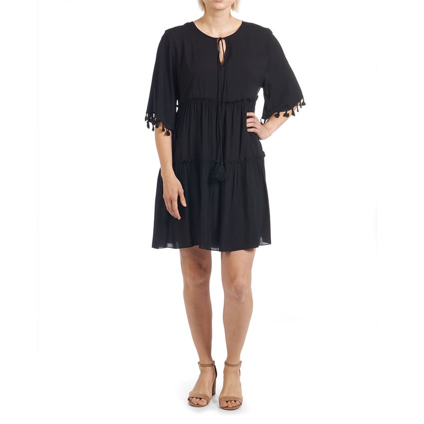 Fiona Tassel Sleeve Flutter Dress