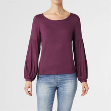 Celina Tiered Long Sleeve Crew Neck Top