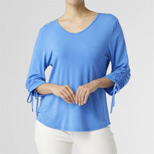 Livia V Neck Ruched Tie Sleeve Top