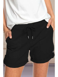 Drawstring Waist Shorts With Pockets