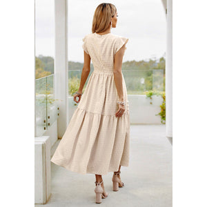 Ruffle Solid Willow Smocked Maxi Dress