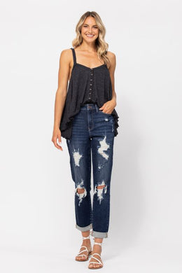 Shelly High-Waist Boyfriend Destroy Cuffed Jean